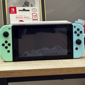 Nintendo Switch Console - Blue and Green Animal Crossing Special Edition